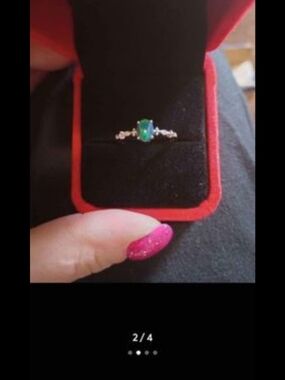 New Sterling Silver Australian Fire Opal Ring Size 8 Blue And Green Beautiful Ri